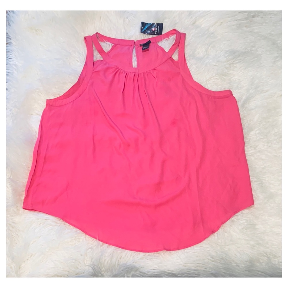 Torrid Pink Georgette Cami/Tank Cutouts